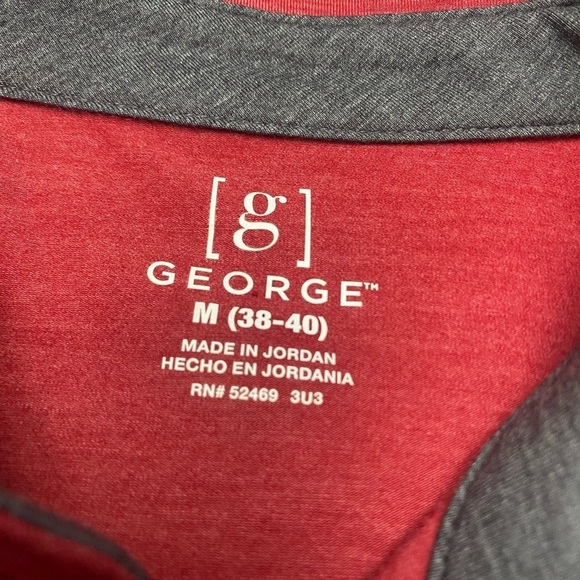 George Men’s Print Polo Shirt, Size Medium Red Short Sleeve - Picture 4 of 9